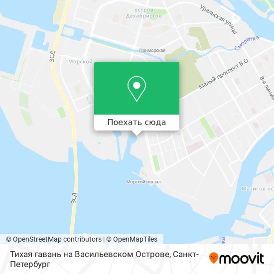 Карта Тихая гавань на Васильевском Острове