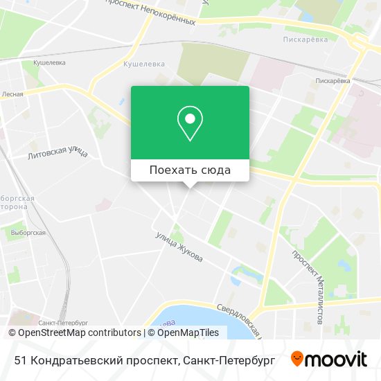 Карта 51 Кондратьевский проспект
