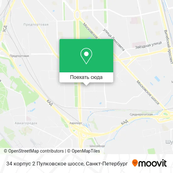 Карта 34 корпус 2 Пулковское шоссе