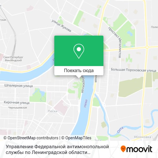 Карта Управление Федеральной антимонопольной службы по Ленинградской области (Ленинградское УФАС России)