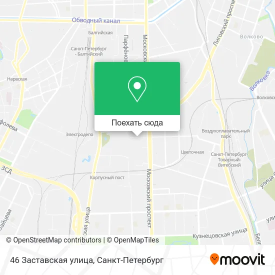 Карта 46 Заставская улица