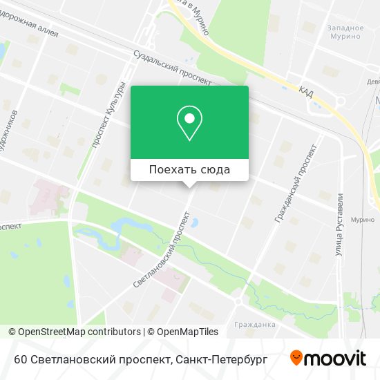 Карта 60 Светлановский проспект