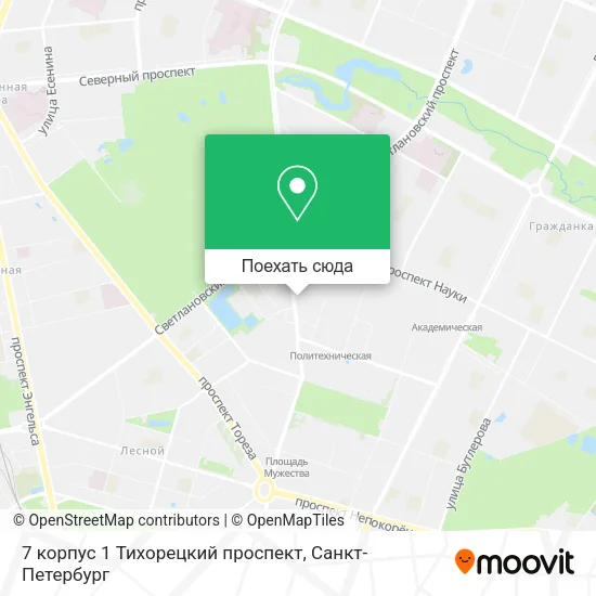Карта 7 корпус 1 Тихорецкий проспект