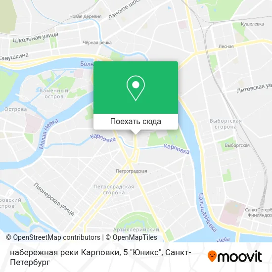 Карта набережная реки Карповки, 5 "Юникс"