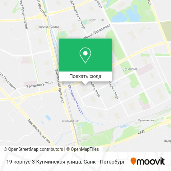 Карта 19 корпус 3 Купчинская улица