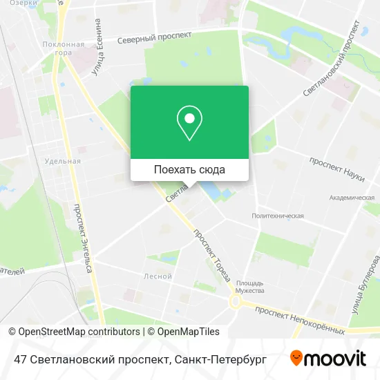Карта 47 Светлановский проспект