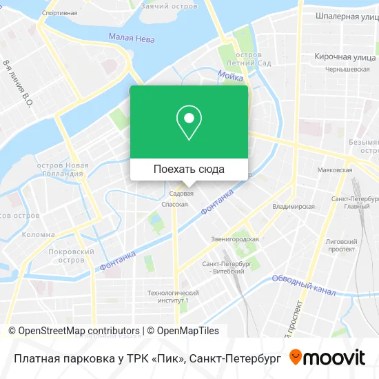 Карта Платная парковка у ТРК «Пик»