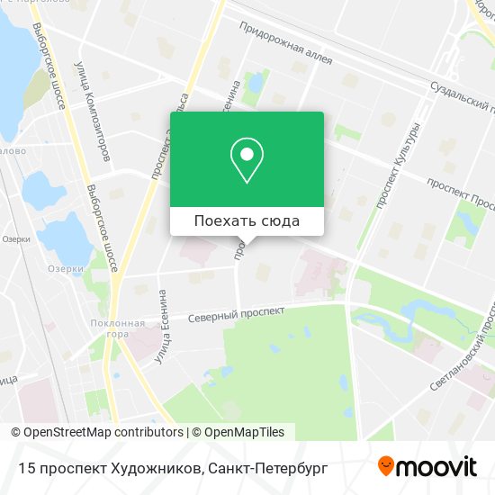 Карта 15 проспект Художников