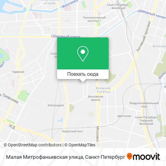 Карта Малая Митрофаньевская улица