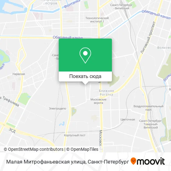 Карта Малая Митрофаньевская улица