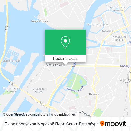 Карта Бюро пропусков Морской Порт