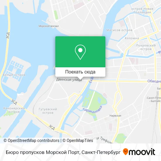 Карта Бюро пропусков Морской Порт