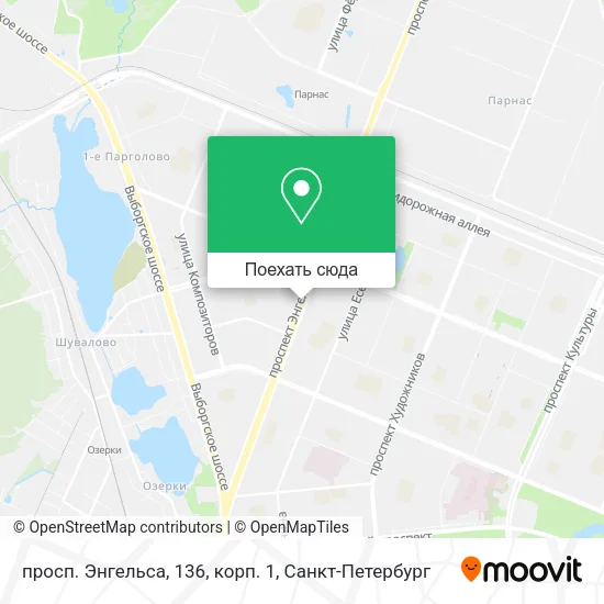 Карта просп. Энгельса, 136, корп. 1