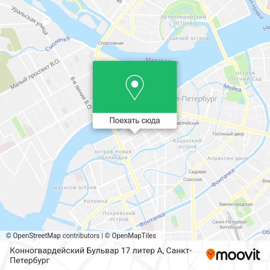 Карта Конногвардейский Бульвар 17 литер А