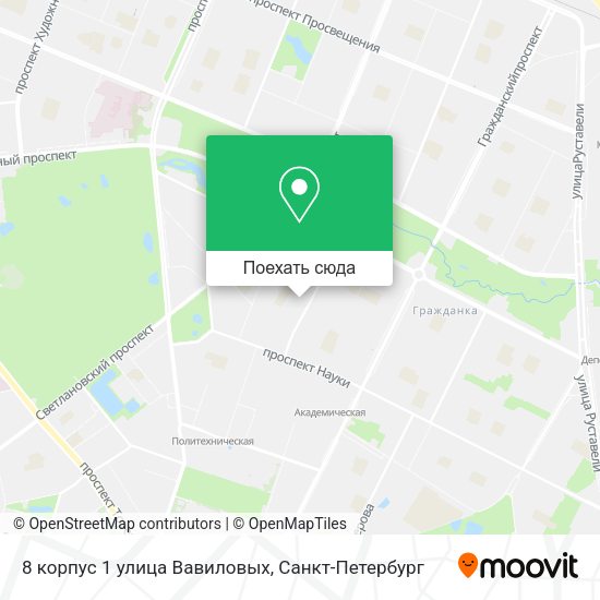 Карта 8 корпус 1 улица Вавиловых