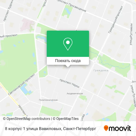 Карта 8 корпус 1 улица Вавиловых