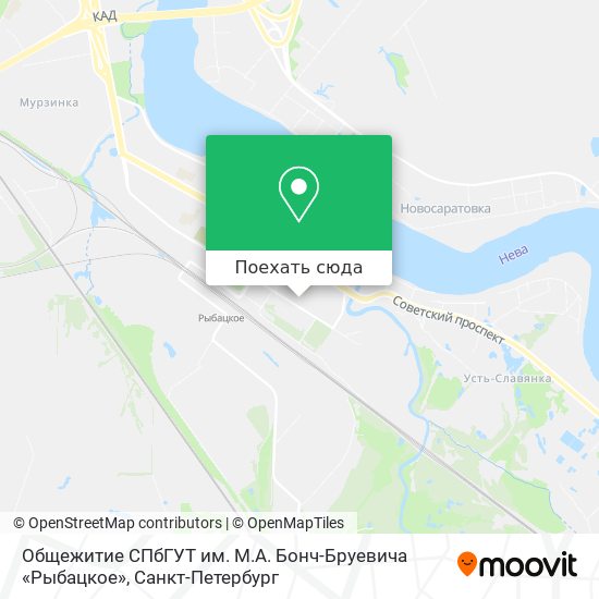 Карта Общежитие СПбГУТ им. М.А. Бонч-Бруевича «Рыбацкое»