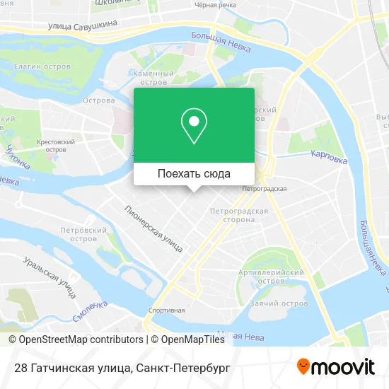 Карта 28 Гатчинская улица
