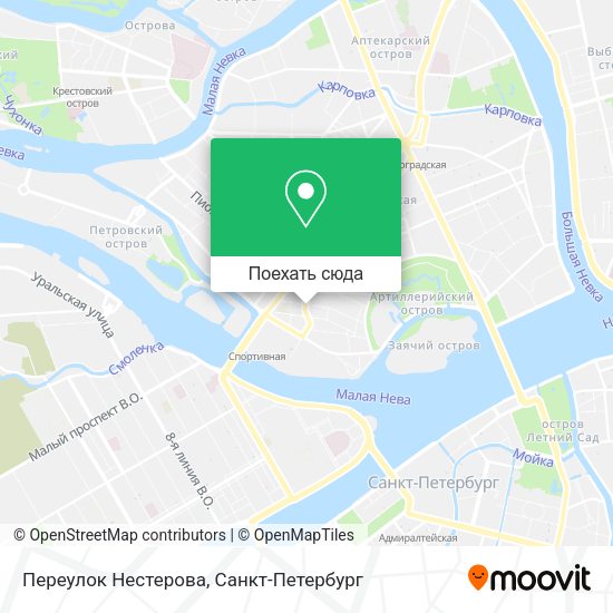 Карта Переулок Нестерова