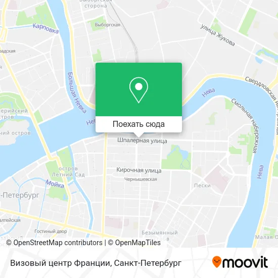 Карта Визовый центр Франции