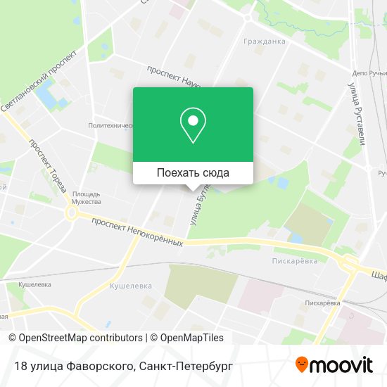 Карта 18 улица Фаворского