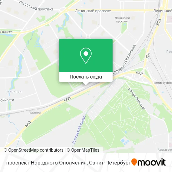 Карта проспект Народного Ополчения