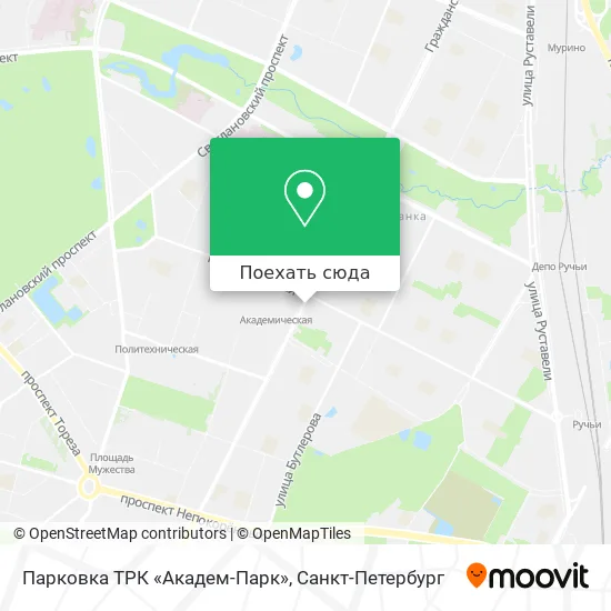 Карта Парковка ТРК «Академ-Парк»