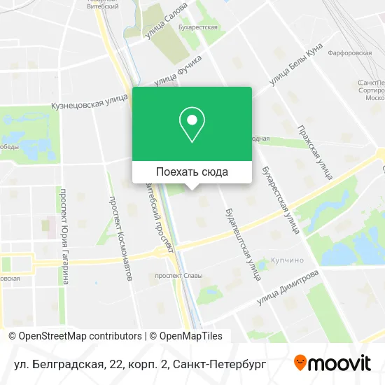 Карта ул. Белградская, 22, корп. 2