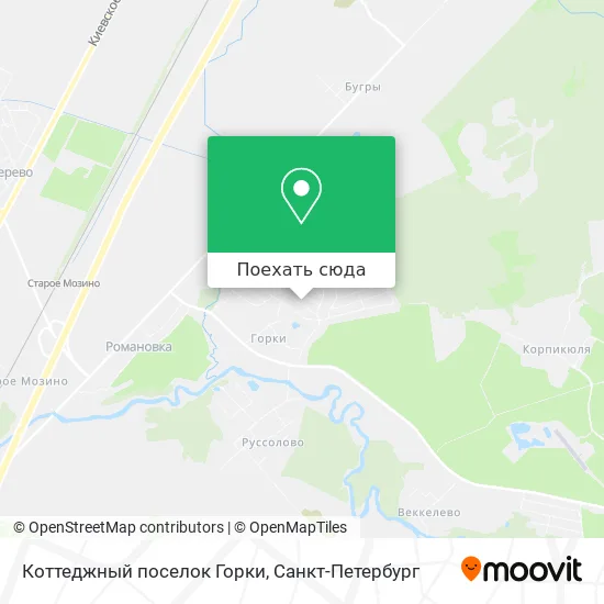 Карта Коттеджный поселок Горки
