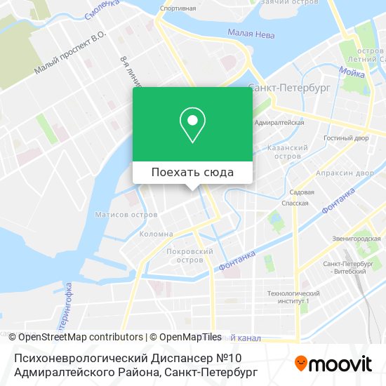 Карта Психоневрологический Диспансер №10 Адмиралтейского Района