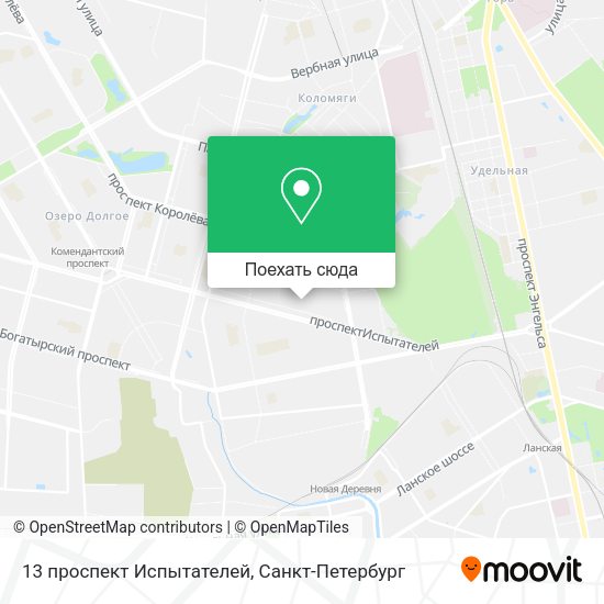 Карта 13 проспект Испытателей