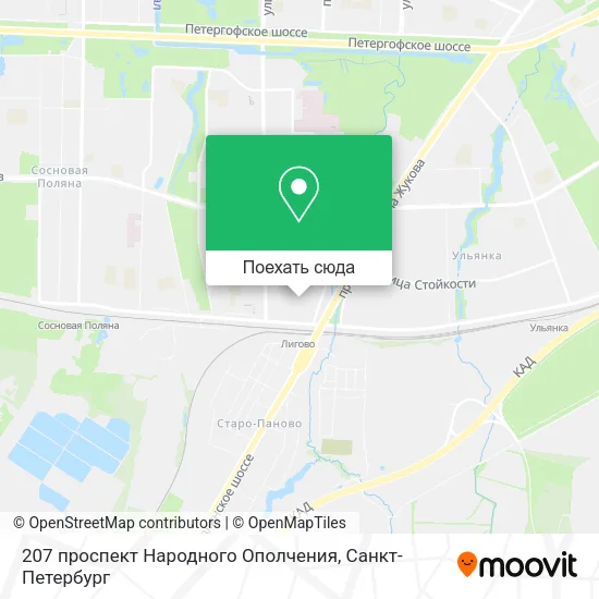 Карта 207 проспект Народного Ополчения