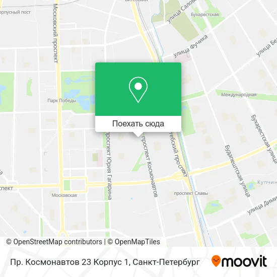 Карта Пр. Космонавтов 23 Корпус 1