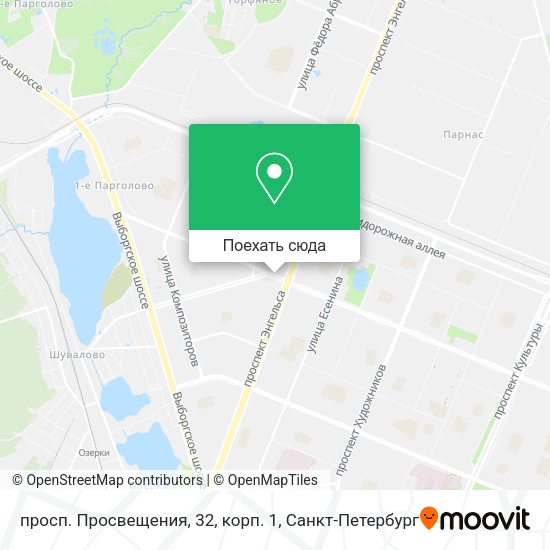 Карта просп. Просвещения, 32, корп. 1
