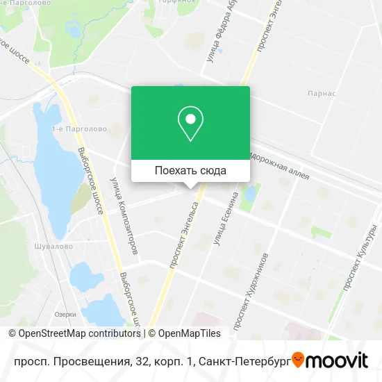 Карта просп. Просвещения, 32, корп. 1