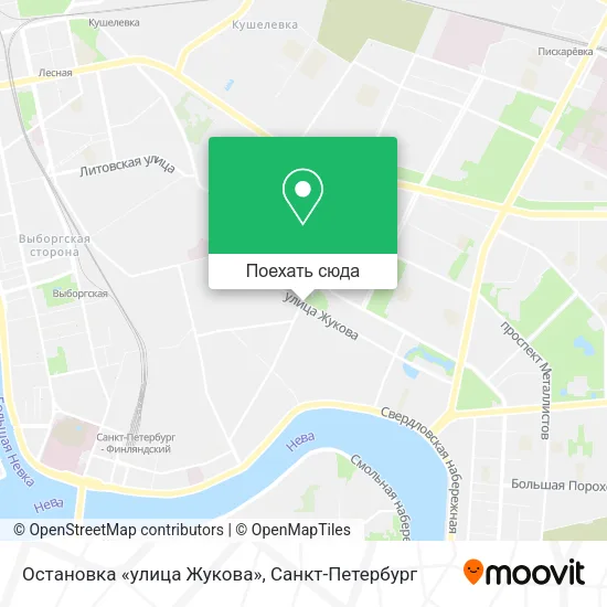 Карта Остановка «улица Жукова»