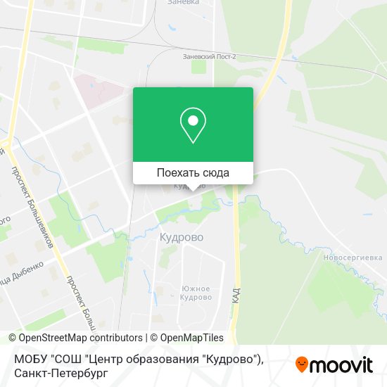 Карта МОБУ "СОШ "Центр образования "Кудрово")