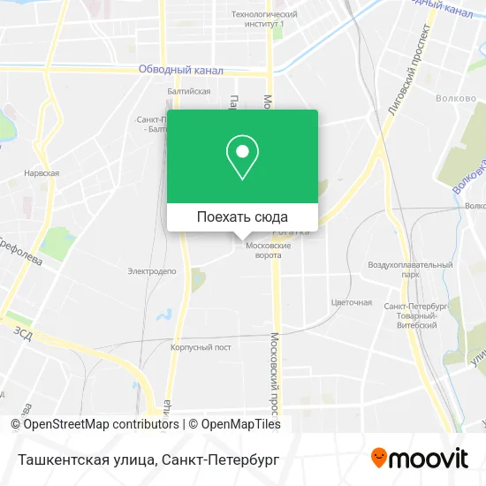 Карта Ташкентская улица