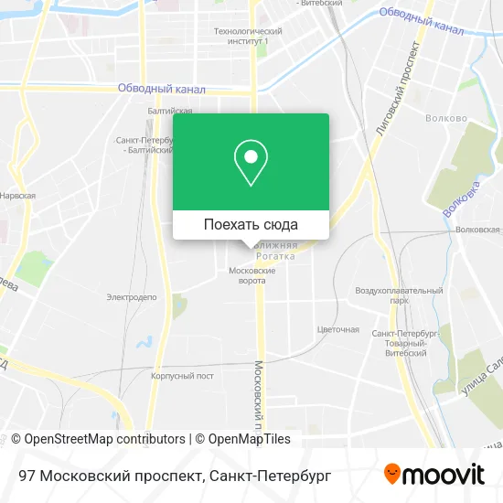 Карта 97 Московский проспект