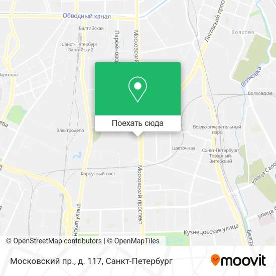 Карта Московский пр., д. 117