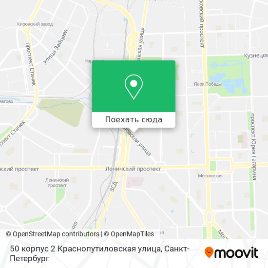 Карта 50 корпус 2 Краснопутиловская улица