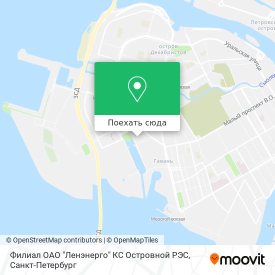 Карта Филиал ОАО "Ленэнерго" КС Островной РЭС
