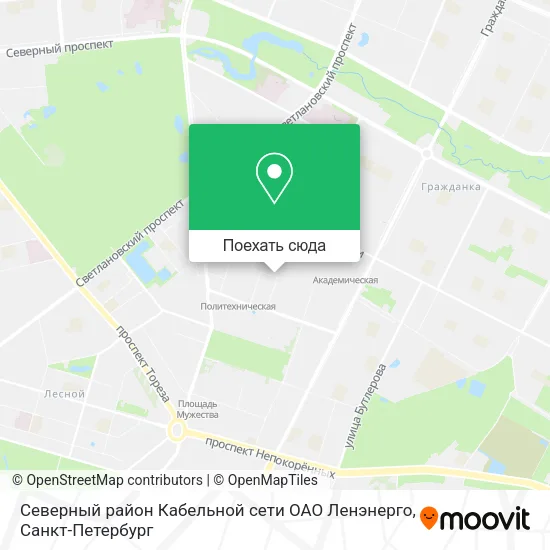 Карта Северный район Кабельной сети ОАО Ленэнерго