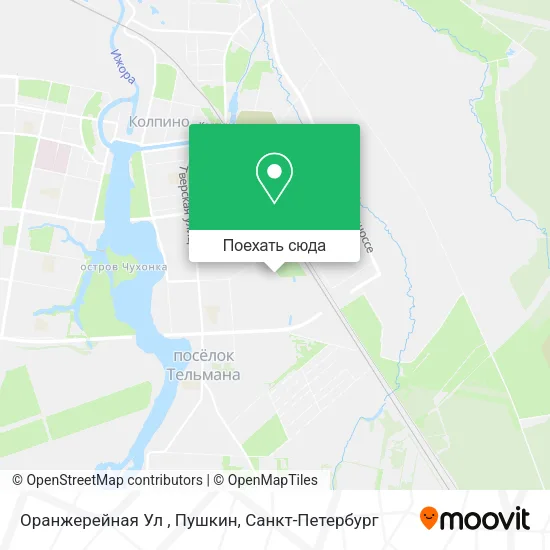 Карта Оранжерейная Ул , Пушкин