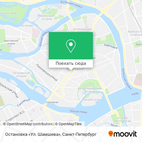 Карта Остановка «Ул. Шамшева»