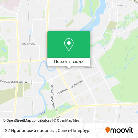 Карта 22 Ириновский проспект