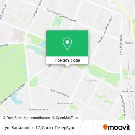 Карта ул. Вавиловых,  17