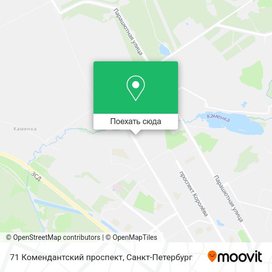 Карта 71 Комендантский проспект
