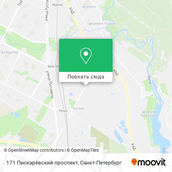 Карта 171 Пискарёвский проспект