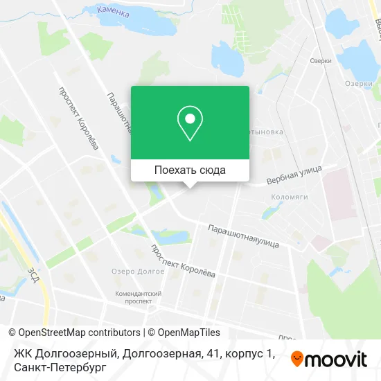 Карта ЖК Долгоозерный, Долгоозерная, 41, корпус 1